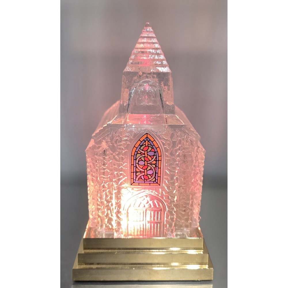 Avon Vintage Silent Night Crystal Light Up Church 3AAA‎ Battery Tested